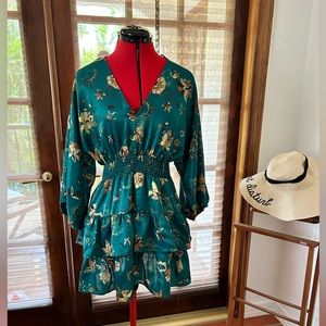 Green silky dress from Zara. Worn once